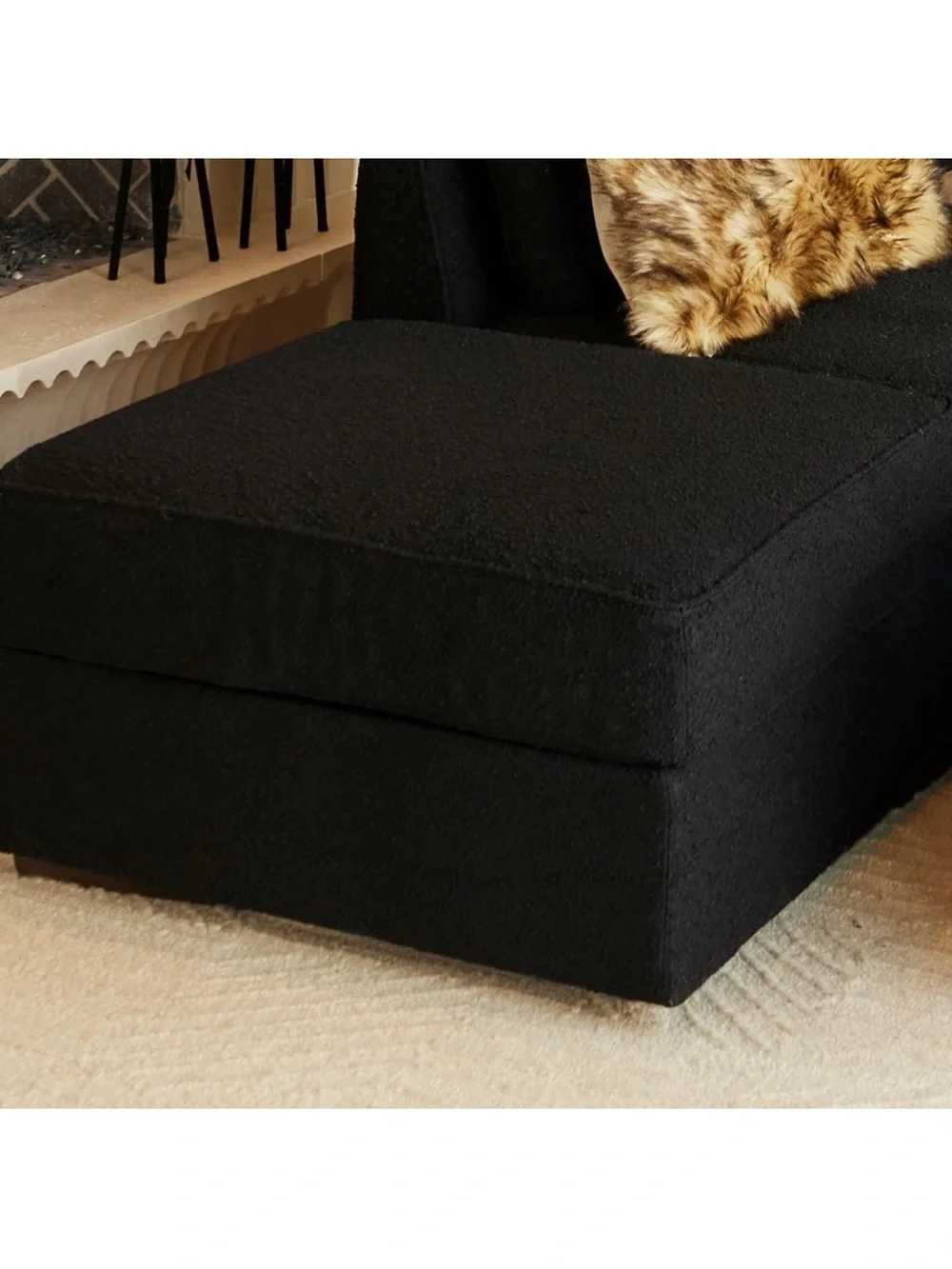 Lovesac Sactional Covers Set Only – Onyx Bouclé – 4 Seats + 5 Angled Sides